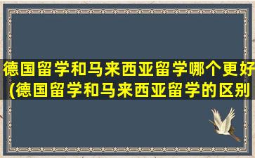 德国留学和马来西亚留学哪个更好(德国留学和马来西亚留学的区别)