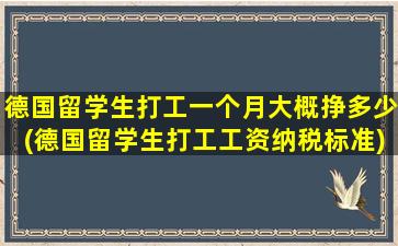 德国留学生打工一个月大概挣多少(德国留学生打工工资纳税标准)