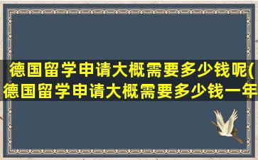 德国留学申请大概需要多少钱呢(德国留学申请大概需要多少钱一年)