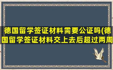 德国留学签证材料需要公证吗(德国留学签证材料交上去后超过两周是默认下签吗)