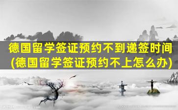 德国留学签证预约不到递签时间(德国留学签证预约不上怎么办)