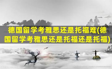 德国留学考雅思还是托福难(德国留学考雅思还是托福还是托福)