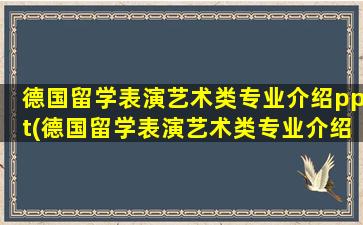 德国留学表演艺术类专业介绍ppt(德国留学表演艺术类专业介绍表)