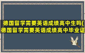 德国留学需要英语成绩高中生吗(德国留学需要英语成绩高中毕业证吗)