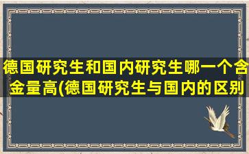 德国研究生和国内研究生哪一个含金量高(德国研究生与国内的区别)