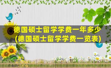 德国硕士留学学费一年多少(德国硕士留学学费一览表)