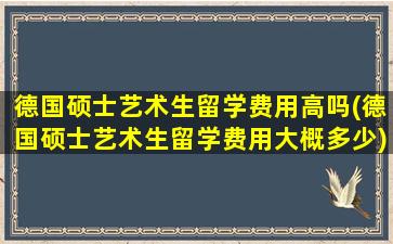 德国硕士艺术生留学费用高吗(德国硕士艺术生留学费用大概多少)