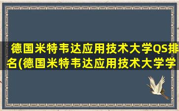 德国米特韦达应用技术大学QS排名(德国米特韦达应用技术大学学费)