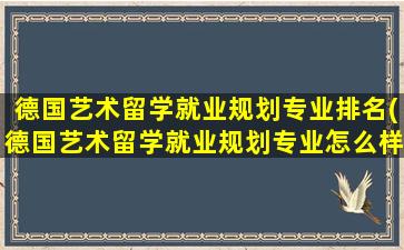 德国艺术留学就业规划专业排名(德国艺术留学就业规划专业怎么样)