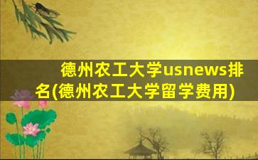 德州农工大学usnews排名(德州农工大学留学费用)