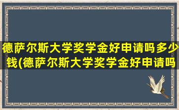 德萨尔斯大学奖学金好申请吗多少钱(德萨尔斯大学奖学金好申请吗现在)