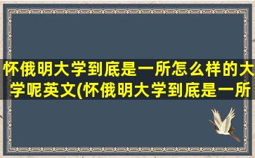 怀俄明大学到底是一所怎么样的大学呢英文(怀俄明大学到底是一所怎么样的大学呢知乎)