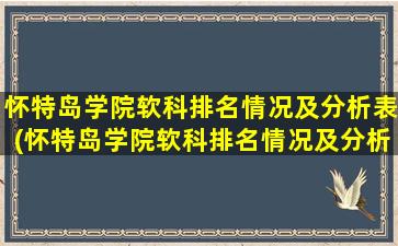 怀特岛学院软科排名情况及分析表(怀特岛学院软科排名情况及分析图)