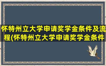 怀特州立大学申请奖学金条件及流程(怀特州立大学申请奖学金条件)