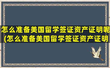 怎么准备美国留学签证资产证明呢(怎么准备美国留学签证资产证明书)