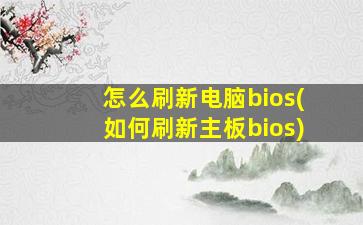 怎么刷新电脑bios(如何刷新主板bios)