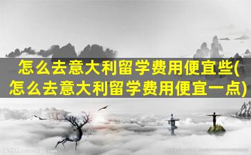 怎么去意大利留学费用便宜些(怎么去意大利留学费用便宜一点)