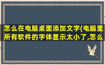 怎么在电脑桌面添加文字(电脑里所有软件的字体显示太小了,怎么设置啊)