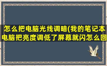 怎么把电脑光线调暗(我的笔记本电脑把亮度调低了屏幕就闪怎么回事)