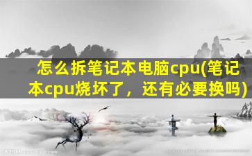 怎么拆笔记本电脑cpu(笔记本cpu烧坏了，还有必要换吗)