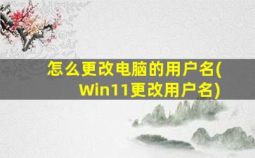 怎么更改电脑的用户名(Win11更改用户名)