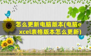 怎么更新电脑版本(电脑excel表格版本怎么更新)