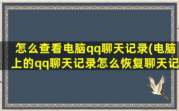 怎么查看电脑qq聊天记录(电脑上的qq聊天记录怎么恢复聊天记录)