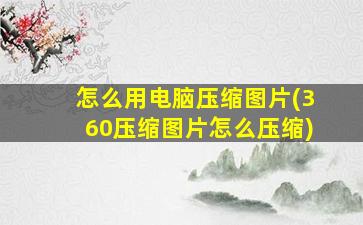 怎么用电脑压缩图片(360压缩图片怎么压缩)