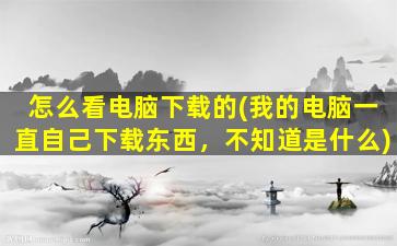 怎么看电脑下载的(我的电脑一直自己下载东西，不知道是什么)