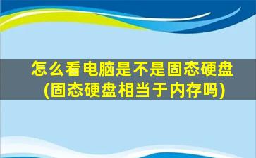 怎么看电脑是不是固态硬盘(固态硬盘相当于内存吗)