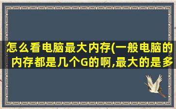 怎么看电脑最大内存(一般电脑的内存都是几个G的啊,最大的是多少啊)