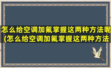 怎么给空调加氟掌握这两种方法呢(怎么给空调加氟掌握这两种方法视频)