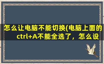 怎么让电脑不能切换(电脑上面的ctrl+A不能全选了，怎么设置过来)