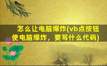 怎么让电脑爆炸(vb点按钮使电脑爆炸，要写什么代码)