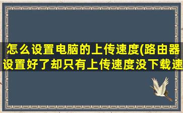 怎么设置电脑的上传速度(路由器设置好了却只有上传速度没下载速度是因为什么原因)