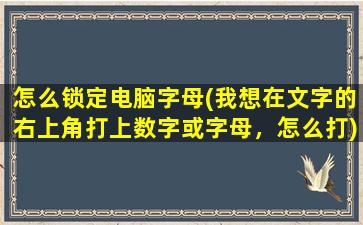 怎么锁定电脑字母(我想在文字的右上角打上数字或字母，怎么打)