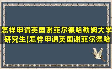 怎样申请英国谢菲尔德哈勒姆大学研究生(怎样申请英国谢菲尔德哈勒姆大学硕士)