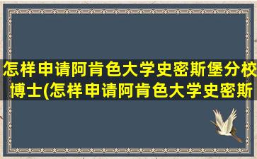 怎样申请阿肯色大学史密斯堡分校博士(怎样申请阿肯色大学史密斯堡分校硕士)