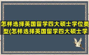 怎样选择英国留学四大硕士学位类型(怎样选择英国留学四大硕士学位类别)