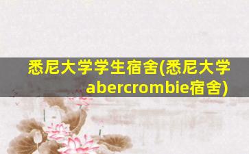 悉尼大学学生宿舍(悉尼大学abercrombie宿舍)