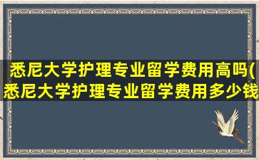 悉尼大学护理专业留学费用高吗(悉尼大学护理专业留学费用多少钱)