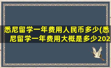 悉尼留学一年费用人民币多少(悉尼留学一年费用大概是多少2023)