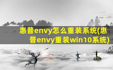 惠普envy怎么重装系统(惠普envy重装win10系统)