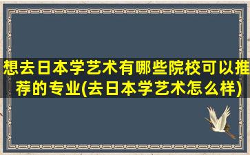 想去日本学艺术有哪些院校可以推荐的专业(去日本学艺术怎么样)