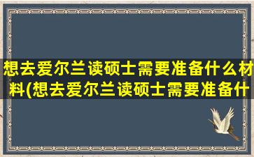 想去爱尔兰读硕士需要准备什么材料(想去爱尔兰读硕士需要准备什么资料)