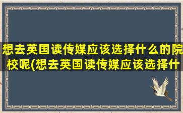 想去英国读传媒应该选择什么的院校呢(想去英国读传媒应该选择什么的院校比较好)