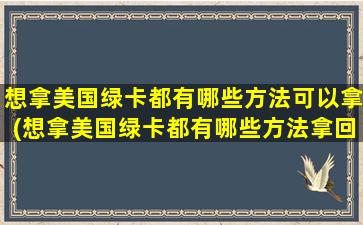 想拿美国绿卡都有哪些方法可以拿(想拿美国绿卡都有哪些方法拿回来)