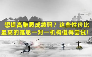 想提高雅思成绩吗？这些性价比最高的雅思一对一机构值得尝试！