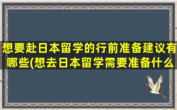 想要赴日本留学的行前准备建议有哪些(想去日本留学需要准备什么)