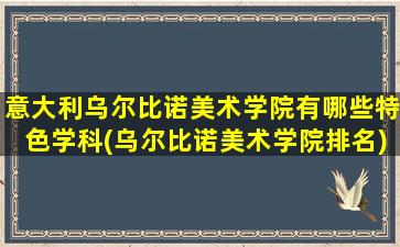 意大利乌尔比诺美术学院有哪些特色学科(乌尔比诺美术学院排名)